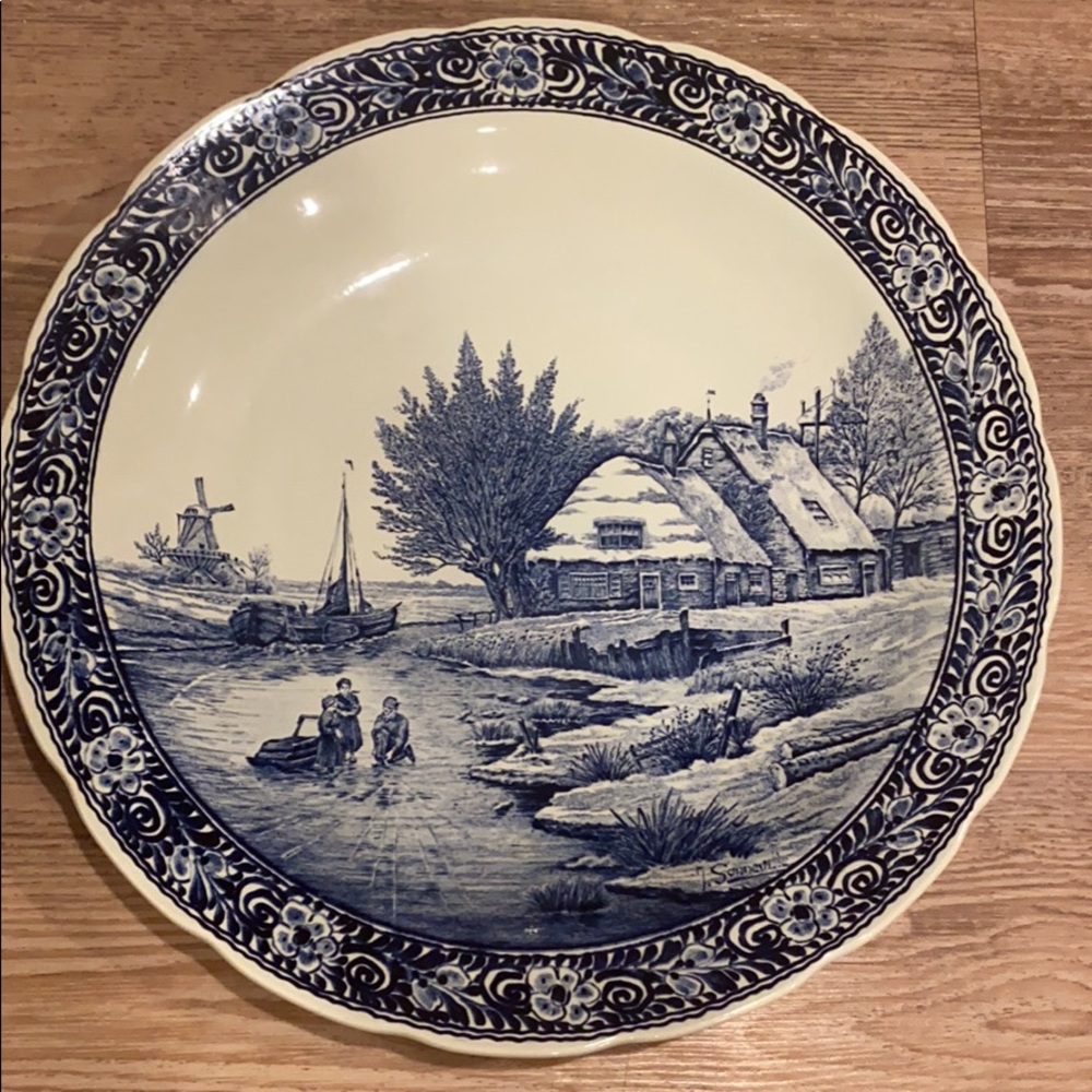 Authentic Antique Blue Delft Plate